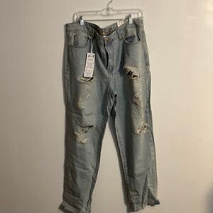 Seven7 Marilyn Boyfriend distressed jeans, size 14
